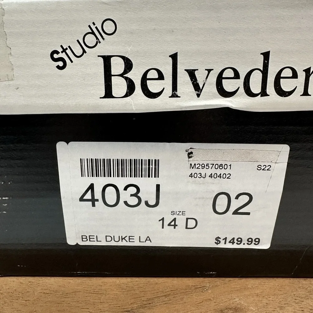 New Mens Belvedere Duke Cap Toe Oxfords Leather Black Dress Shoes Size 14 D‎